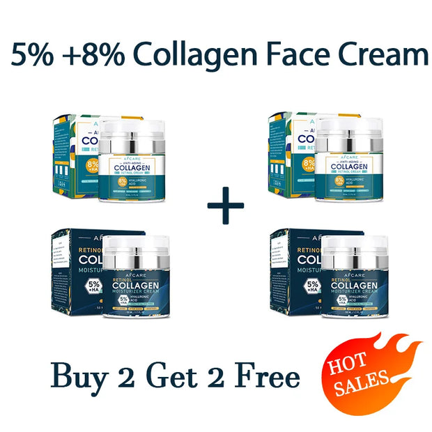 8% Men's Collagen Moisturizing Cream Skincare Fade Facial Wrinkles Hyaluronic Acid Firming Skin Vitamin E Moisturizer