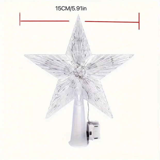 15cm Christmas Decoration Glowing Tree Topper Glitter Shining Star Xmas Tree Ornaments for Home Decor Navidad New Year 2026 Gift