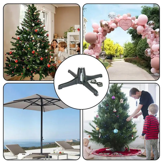 Rotating Christmas Tree Stand Artificial Christmas Tree Metal Ornament Holder Heavy Duty Stable Turntable Stand For Xmas Tree