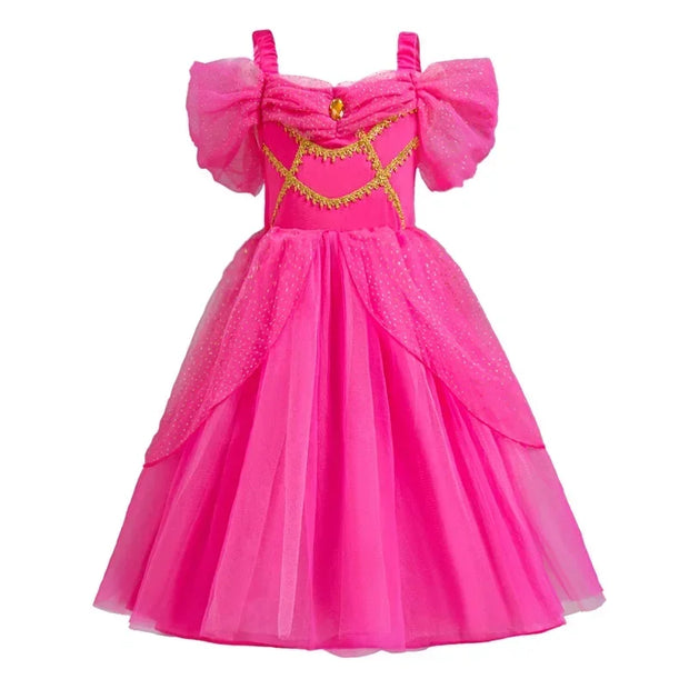 Jasmine Costume for Kids Girl Fancy Birthday Party Gown Princess Dress Carnival Children Clothing 2024 New Halloween Disguise