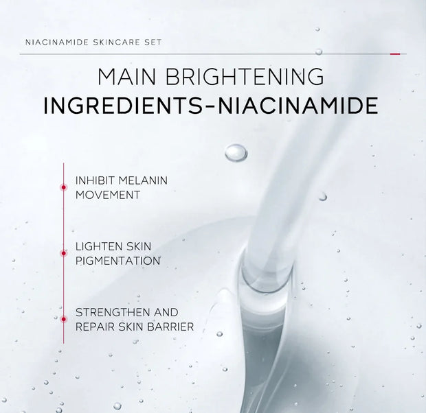 Niacinamide Skin Care Set Oil Control Anti-Wrinkle Aging Fine Lines Serum Whitening cream Repair Face Nourish Toner 4 Set box