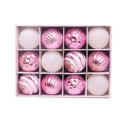 6cm 12/16pcs Christmas Ball Ornaments Printed Purple Red Christmas Tree Party Decoration New Year Christmas Spheres Pendant 2025
