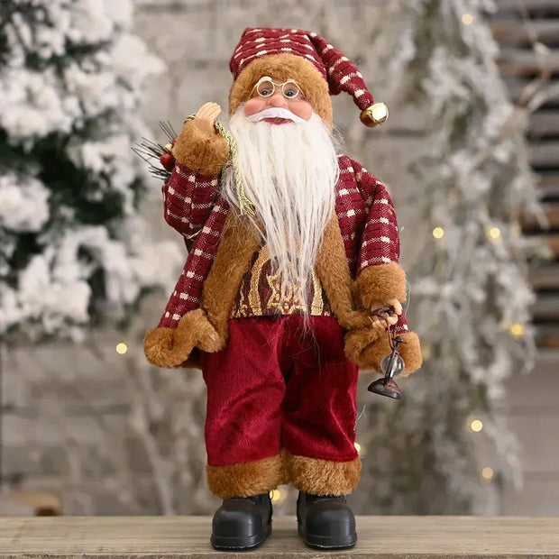 1~4PCS 2025 Christmas Decoration for Home Santa Claus Plush Doll 30cm Navidad Party Decor Xmas Ornaments New Year Gift
