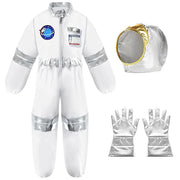 Kids Astronaut Cosplay Costume Nasa Boys Girls Spaceman Pilot Child Halloween Dress Up One-piece Jumpsuit Outfit Party Bodysuit