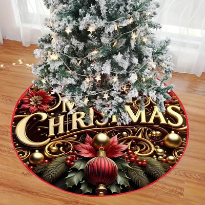 VIKAMA Christmas Tree Skirt, Christmas Tree Pad Decoration, Party New Year Home Christmas Scene Decoration, Room Decoration