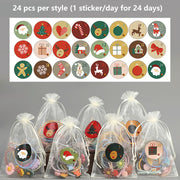 Christmas Countdown Stickers | Advent Calendar Labels | Gift Wrapping Decals | Self-Adhesive Tags | DIY Holiday Countdown Kit