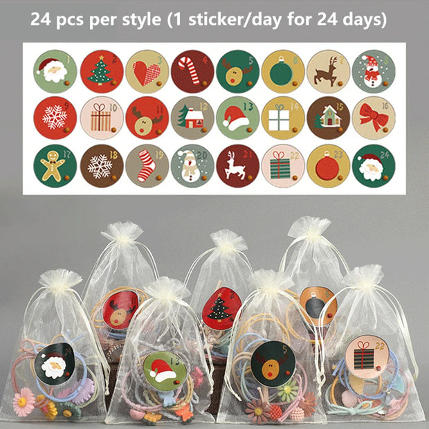 Christmas Countdown Stickers | Advent Calendar Labels | Gift Wrapping Decals | Self-Adhesive Tags | DIY Holiday Countdown Kit