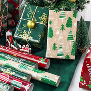 6 Pcs 50x70cm Red Green Per Roll Xmas Wrapping Paper Sheet Package for Merry Christmas Holiday Gift Wrap Craft Paper Decor Gifts
