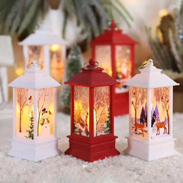 Christmas Lanterns Light Merry Christmas Decorations for Home Christmas Tree Ornaments 2025 Navidad Xmas Gifts New Year Pendants