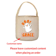 Personalized Trick or Treat Bag Halloween Spooky Ghost Candy Bucket Gift for Kid Cute Boo Basket Funny Party Decoration Supplies