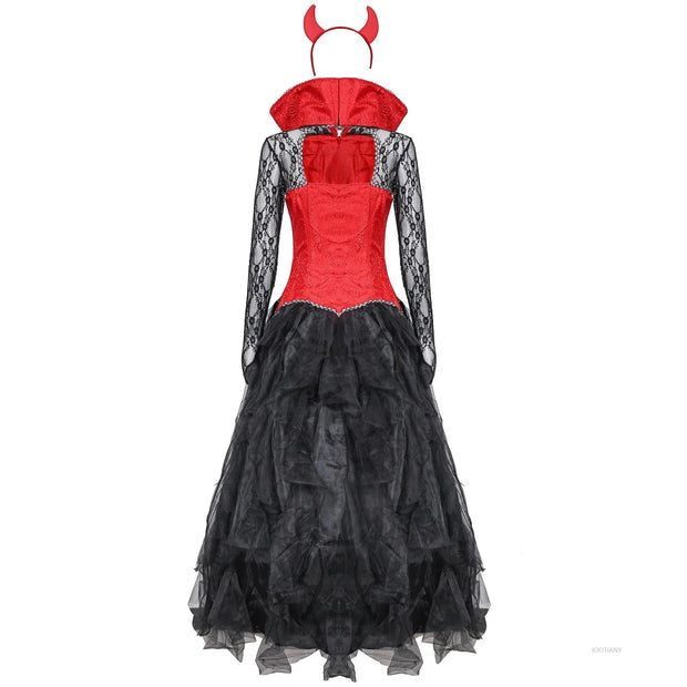 Halloween Day of the Dead Gothic Horror Vampire Witch Cosplay Costume Horror Evil Zombie Medieval Costume