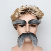 Eyebrows Kits Cosplay Props Decoration Fake Mustache Set Facial Hair for Club Activities Masquerade Costume Party Halloween Male