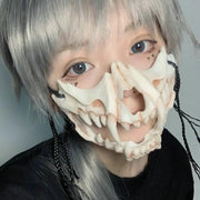 Halloween Skull Party Mask Anime Dragon God Skeleton Half Face Masks Bone Skull Animals Mask Cosplay Dance Prom Costume Props