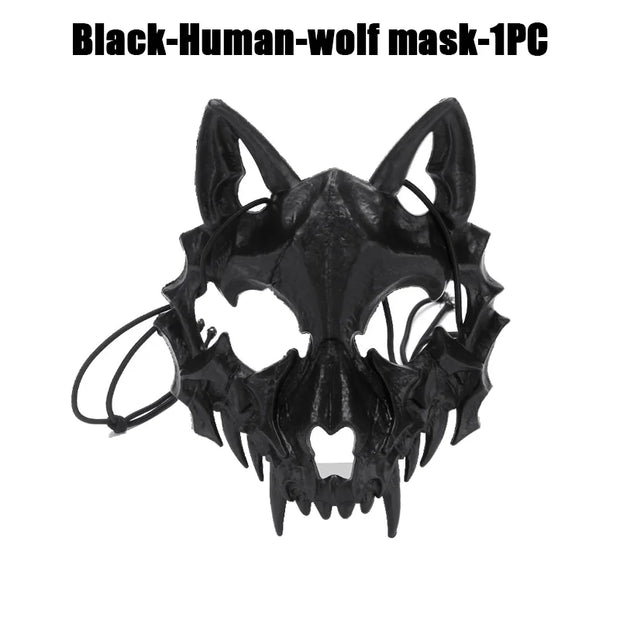 Halloween Skull Party Mask Anime Dragon God Skeleton Half Face Masks Bone Skull Animals Mask Cosplay Dance Prom Costume Props