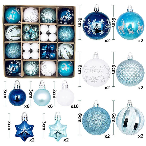 Christmas Tree Decoration 42PCS 6CM Balls Ornaments Set For Xmas Hanging Holiday Home Supplies Christmas Year Party Gifts New