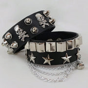 Vintage Leather Bracelets Punk Row Cuspidal Spikes Rivet Stud Wide Cuff PU Leather Punk Gothic Rock Unisex goth accessories