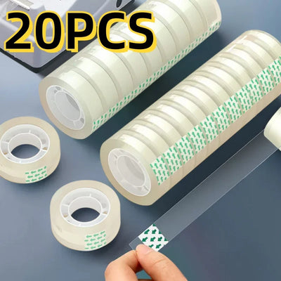 20/5PCS Transparent Tape Office Tape for Home and School 0.8cm 1.2cm 1.8cm Multifuntion High-viscosity Adhesive Tape