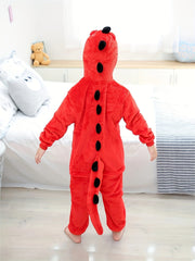 1pc Boys Cozy Dinosaur Hooded Jumpsuit for Halloween Parties, Boys Clothes, family Valentine's Day themed