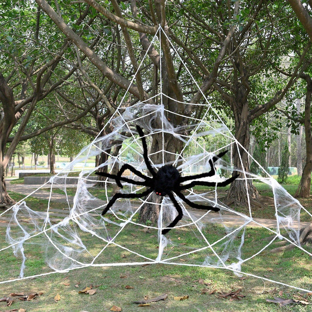 5.4m Spider Web and 150cm Fake Spider - Perfect Halloween Decoration Party Set for Halloween,Christmas Event & Party Supplies