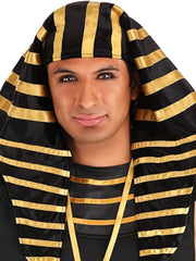 Men Egyptian Costume Set, 7 Pcs Golden Trim Tank Tops Skirt Arm Sleeves Headwear Necklace Halloween Cosplay Outfits