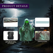 4PC Halloween Ground Plug Spooky Tombstone Eyes Glow Outdoor Patio Sign Lawn Yard Road Sign LED Holiday Party Decoration Display Sign Create A Scary Ambience Festive Scent Decorations