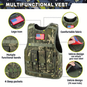 GINMIC Tactical Army Costume for Boys & Girls - Realistic Camouflage Vest with MOLLE Webbing, Pistol & Med Kit, Halloween & Christmas Outfit, Durable Polyester, Boy Costume, Best for Christmas