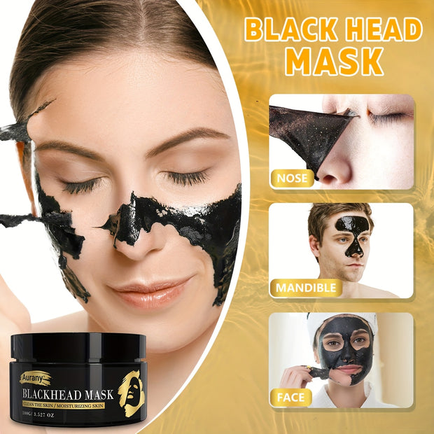 2pcs - Black Cleansing Face Mask, Facial Mask Extracted From Bamboo Charcoal Plants, Clay Mask for Face Moisturizes Oil Control, Clean Facial Light Beige, Suitable for Both Men And Women-100G