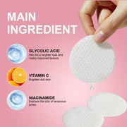 LANEMAV Glycolic Acid Facial Cleansing Pads | 100 Count | Hypoallergenic, Infused with Vitamin B5 & E, Calendula & Green Tea Extracts | Deep Pore Unclogging & Oil Control | Suitable for Sensitive Light Beige | Minty Fresh Sce