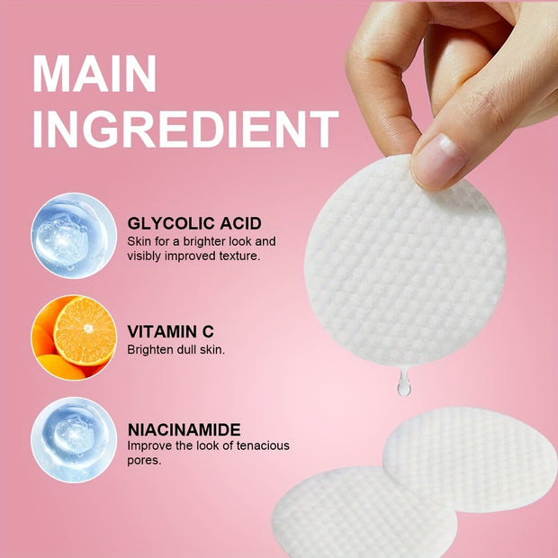 LANEMAV Glycolic Acid Facial Cleansing Pads | 100 Count | Hypoallergenic, Infused with Vitamin B5 & E, Calendula & Green Tea Extracts | Deep Pore Unclogging & Oil Control | Suitable for Sensitive Light Beige | Minty Fresh Sce