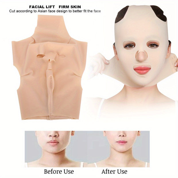 Full Face Lift Sleeping Belt Reusable Mask Chin Lift Facial Mask Face Belt Double Chin Thin Facial Bandages Cheek Belt Strap Face Massage Shaper For Women