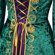 All Saints' Day CosplayDiy Medieval Green Velvet Dress Witch Cosplay Costume Robes Adult for Women Plus Size, Halloween Costumes for Women, Halloween Costume
