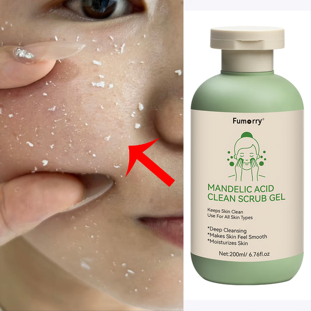 Cleansing Gel - 6.76oz, with Mandelic Acid - Aloe & Rose Extract, Face And Body Scrub Gel, Keeps Facial Light Beige Clean And Moisturized