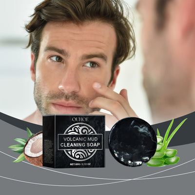 Volcanic Mud Cleansing Soap - 2.12 Oz/60g - Contains Coconut Oil, Deep Cleansing Oil And Dirt, Moisturizing And Hydrating, Makes Blackheads And Pimples Look Less, Valentine'S Day Gift, Local Warehouse