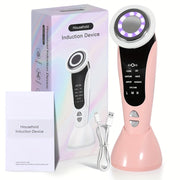 7-in-1 Facial and Neck Massager with USB-Powered, LCD Modes (Cleanse/Care/Massage), Portable Light Beige Care Device for, Collagen Boost, Pore Tightening - Home & Travel Beauty Tool, Ideal Gift for Women & Girls, Facial Massa
