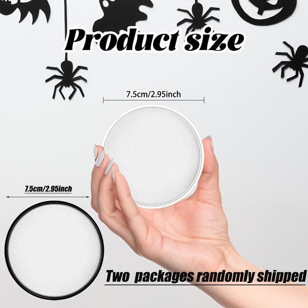 White Water-Soluble Face & Body Paint with Brushes - Halloween Skeleton, Zombie, Vampire & Skull Designs for Christmas, Mardi Gras & Cosplay Parties - Easy Application Paste For