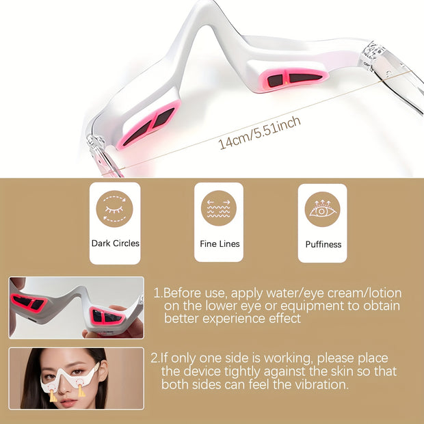 USB-recharge Under Eye Lift Device, Under-Eye Care Tool for Dark Circles, Wrinkles, Lransparent Frames, Ldeal Gift for Women Men, Sleek Design, Lightweight Construction, Eyecare Enthusiasts