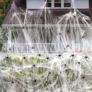 Cover 1500 Square Feet 300g Halloween Spider Web Stretchable Cobweb with 50pcs Small Spiders Halloween Indoor Outdoor Decorations
