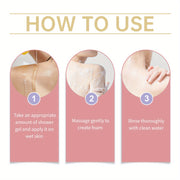 3.38 fl oz/ 100ml - Rose Scented Body Wash - Coconut Oil, Deep Moisturizing, Dense Foam, Skin Friendly, Long Lasting Fragrance, Absorbs Sebum
