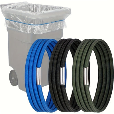 Heavy-Duty Elastic Trash Can Holders - 3pcs Garbage Bag Bands, Secure Slip-Proof Grip for Large Dumpster, Office, School, Home, Outdoor - Fits Trash Cans up to 96 Gallons, Trash Bag Holder