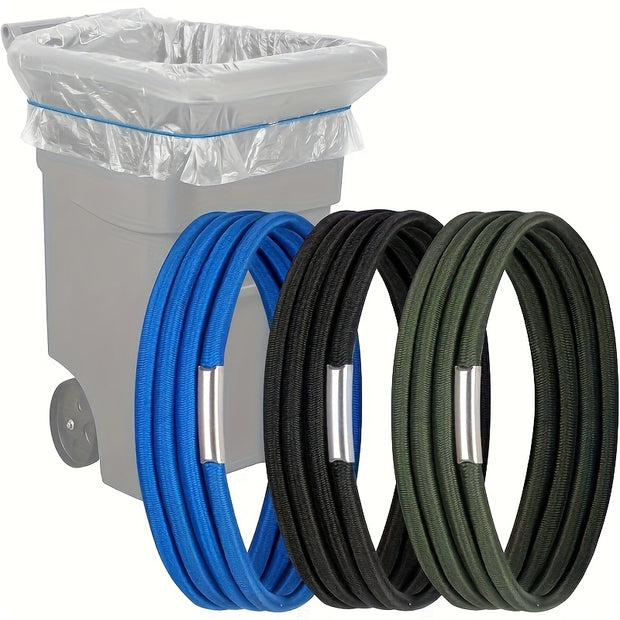 Heavy-Duty Elastic Trash Can Holders - 3pcs Garbage Bag Bands, Secure Slip-Proof Grip for Large Dumpster, Office, School, Home, Outdoor - Fits Trash Cans up to 96 Gallons, Trash Bag Holder