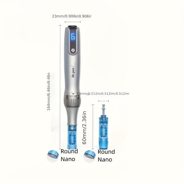 Dr. Pen M8S- with 25pcs Round nano replacement cartridges Wireless Adjustable Electric Derma Pen dr Pen M8S Gifts for women, Mother's Day gifts, holiday gifts Needle length 0.1mm