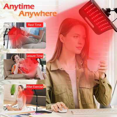 Red Light Therapy Device For Face And Body, Infrared Light Therapy Lamps With Adjustable Stand 660nm Red Light & 850nm Near Infrared Light Therapy Lamp Panel For Body At Home With Timer