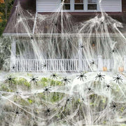 Cover 1500 Square Feet 300g Halloween Spider Web Stretchable Cobweb with 50pcs Small Spiders Halloween Indoor Outdoor Decorations