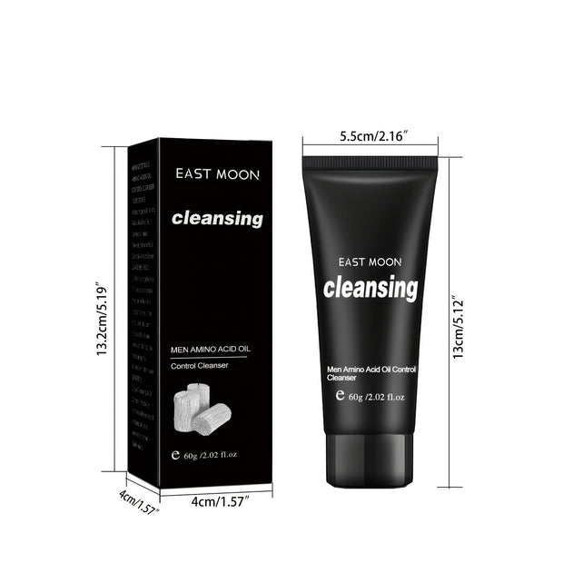 1pc/2pcs Volcanic Mud Oil-Control Facial Cleanser for Men, Deep Cleansing, Non-tight And Moisturizing, Suitable for Men, 2.02floz