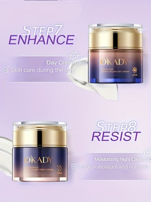 OKDAY Hydrolyzed Collagen, Sodium Hyaluronate, Makes Skin Feel Smooth, Looks Younger, Firmer, Enhances Skin Elasticity, Skin Care Kits, High-end Skin Care Products, Gifts For Women, Thanksgiving Gifts, Suitable For Gifts - Ch