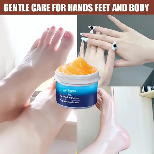 Ultra-Moisturizing Foot & Hand Cream with Glycerol & Beeswax - Long-Lasting Hydration for Dry, Cracked Light Beige, Cream for & Dry Lines, Fragrance-Free Beige Moisturizer for Men & Women