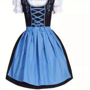 Women'S Bavarian Maid Costume - Oktoberfest & Halloween Party Outfit with Sleeveless Ruffle Lace Top, Flared Skirt - Elegant German Festival Attire for Themed Events, Cosplay, Photo Shoots - Easy-Care Polyester Costume, Cospl