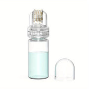 Hydra Roller 64-Needle 0.25mm Titanium Microneedling Tool - Stainless Steel & Glass Construction, Battery-Free & Odorless for Home Use, Light Beige & Collagen Boosting, Transparent Cylindrical Design, Durable Device