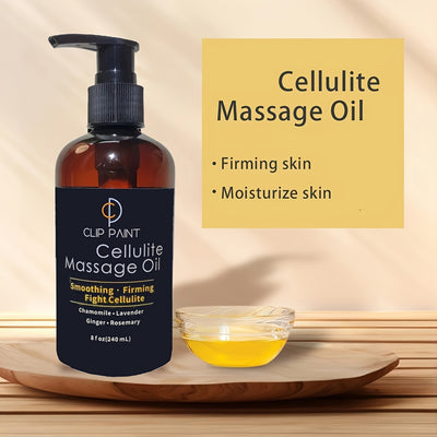 CLIP PAINT Firming Massage Oil With Lavender & Chamomile 8 Fl Oz, Ginger Rosemary Essential Oils For Body Sculpting - Spa Quality Skin Smoothing Moisturizer, Post-Workout Hydration & Bath Therapy, Cruelty-Free