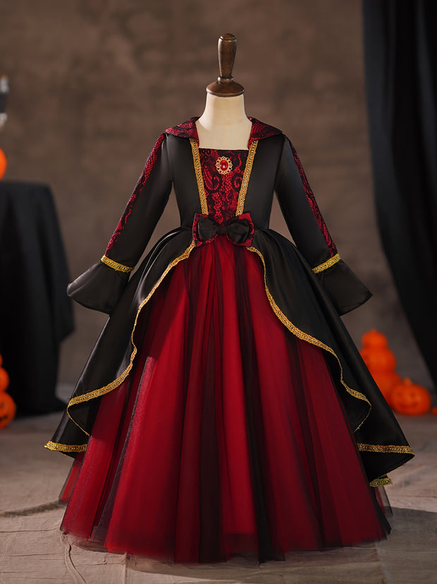 Dark and long Halloween Carnival party performance, princess dress for the Festival